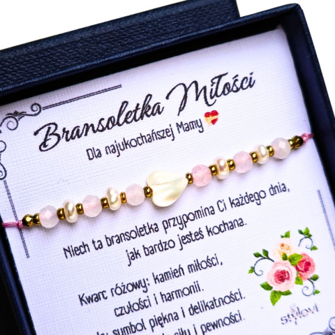 bransoletka Dla Mamy - Perłowe Chwile - kwarc różowy, perły naturalne, serce, hematyt bransoletka Dla Mamy - Perłowe Chwile - kwarc różowy, perły naturalne, serce, hematyt