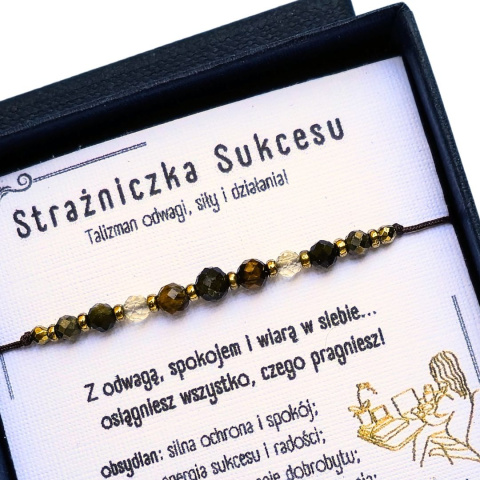 bransoletka Strażniczka Sukcesu - obsydian, cytryn, piryt, tygrysie oko, hematyt bransoletka Strażniczka Sukcesu - obsydian, cytryn, piryt, tygrysie oko, hematyt