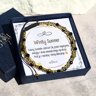 bransoletka ochronna na wakacje - Infinity Summer - turmalin, Toho GOLD