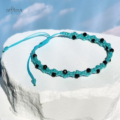 bransoletka ochronna na wakacje - Infinity Summer - turmalin, Toho TURQUOISE