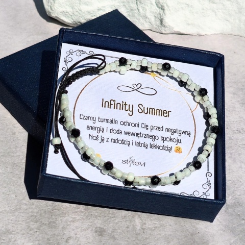 bransoletka ochronna na wakacje - Infinity Summer - turmalin, Toho PEARL