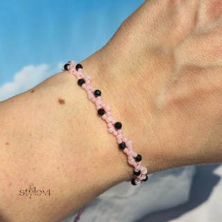 bransoletka ochronna na wakacje - Infinity Summer - turmalin, Toho PINK