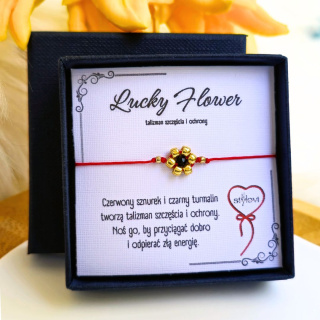 bransoletka szczęścia "Lucky Flower" - turmalin, koraliki Toho