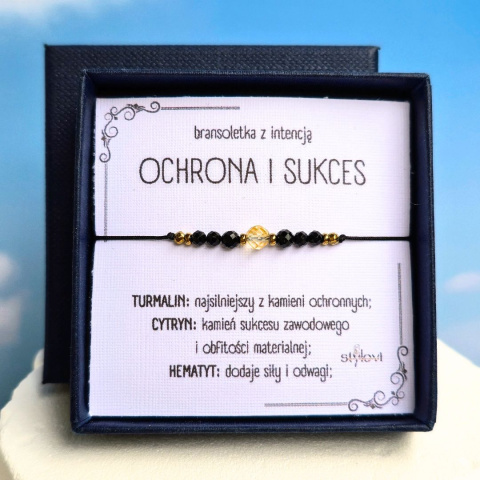 bransoletka z intencją - OCHRONA I SUKCES - turmalin, cytryn, hematyt (mini) bransoletka z intencją - OCHRONA I SUKCES - turmalin, cytryn, hematyt (mini)