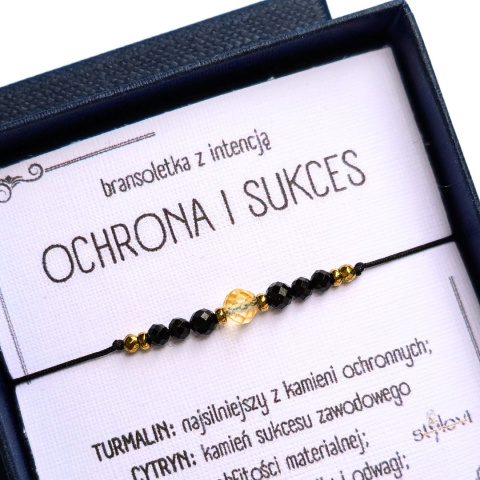 bransoletka z intencją - OCHRONA I SUKCES - turmalin, cytryn, hematyt (mini) bransoletka z intencją - OCHRONA I SUKCES - turmalin, cytryn, hematyt (mini)