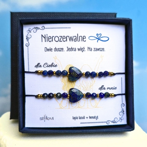 bransoletki "Nierozerwalne!" - dla sióstr, przyjaciółek, mamy i córki lapis lazuli, hematyt