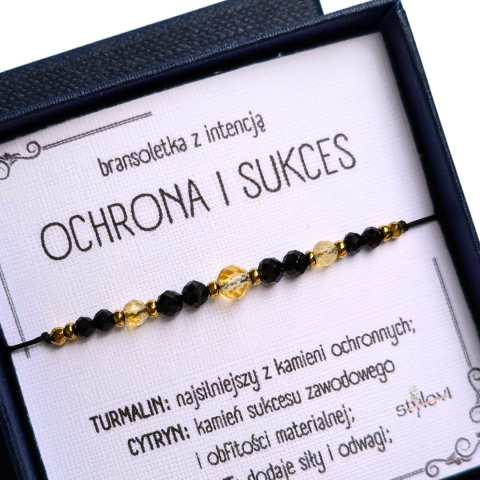 bransoletka z intencją - OCHRONA I SUKCES - turmalin, cytryn, hematyt bransoletka z intencją - OCHRONA I SUKCES - turmalin, cytryn, hematyt