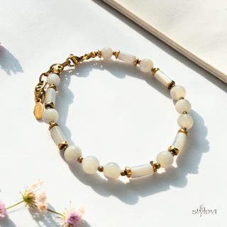 bransoletka SERENITY: masa perłowa, hematyt