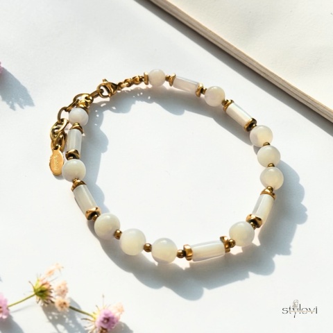 bransoletka SERENITY: masa perłowa, hematyt