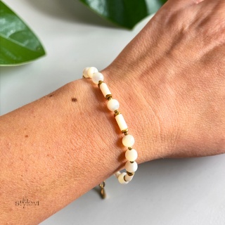 bransoletka SERENITY: masa perłowa, hematyt