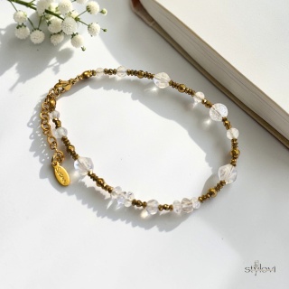 bransoletka SUN DROP: kryształ górski, hematyt