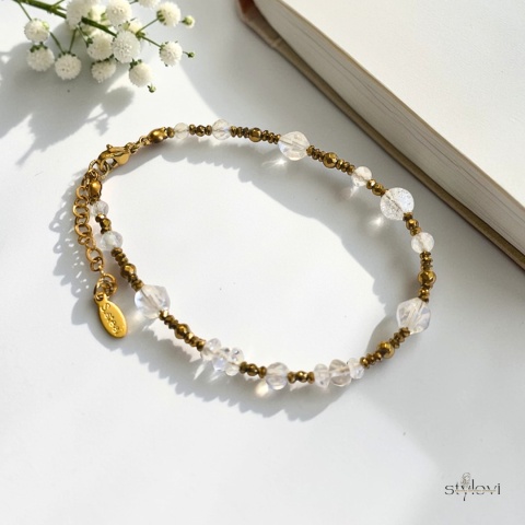 bransoletka SUN DROP: kryształ górski, hematyt