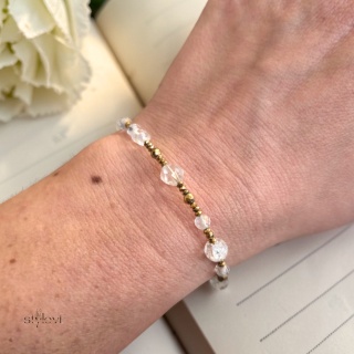 bransoletka SUN DROP: kryształ górski, hematyt