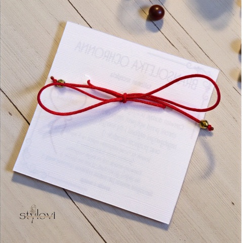 bransoletka SZCZĘŚCIA OCHRONNA - talizman szczęścia czerwony sznurek, turmalin, hematyt - złota