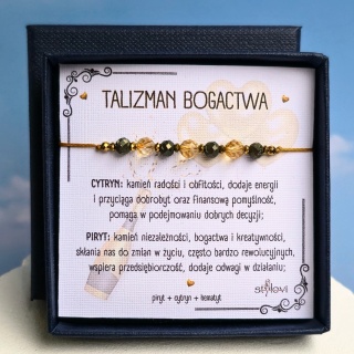 bransoletka TALIZMAN BOGACTWA: cytryn, piryt, hematyt