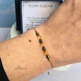bransoletka TALIZMAN BOGACTWA: cytryn, piryt, hematyt