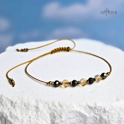bransoletka TALIZMAN BOGACTWA: cytryn, piryt, hematyt