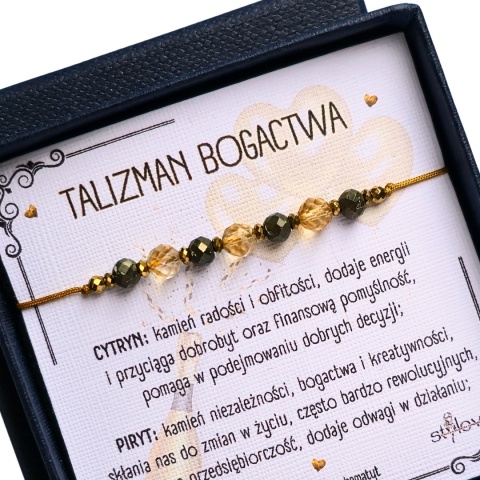 bransoletka TALIZMAN BOGACTWA: cytryn, piryt, hematyt