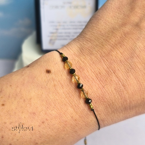 bransoletka TALIZMAN OCHRONY I BOGACTWA: cytryn, turmalin, hematyt