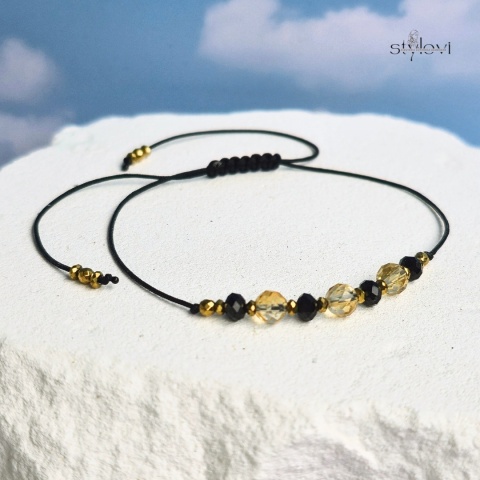 bransoletka TALIZMAN OCHRONY I BOGACTWA: cytryn, turmalin, hematyt