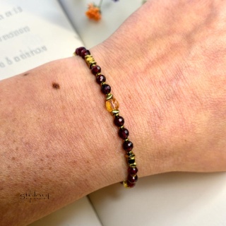 bransoletka Talizman Odwagi, Obfitości i Równowagi: granat, cytryn, hematyt