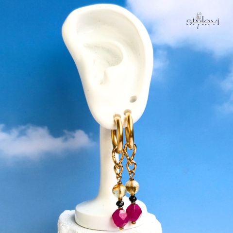 kolczyki Vivid: turmalin, cytryn, agat, hematyt