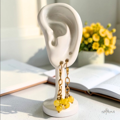 kolczyki SUNRISE: agat, hematyt