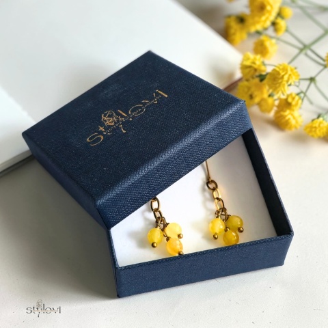 kolczyki SUNRISE: agat, hematyt