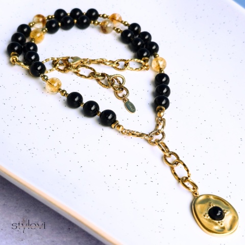 naszyjnik Eclipse: turmalin, cytryn, hematyt