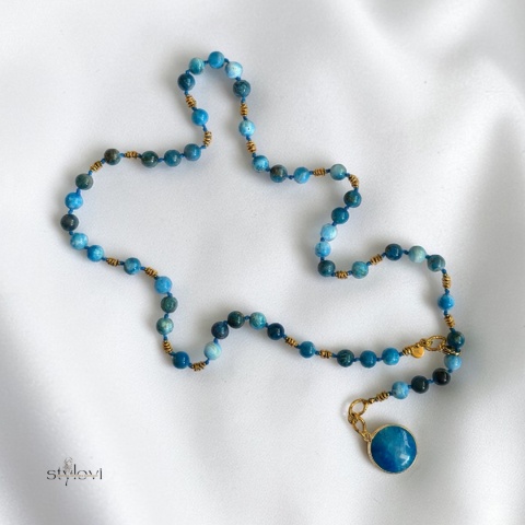 naszyjnik SERENITE: apatyt, agat, hematyt (78 cm)