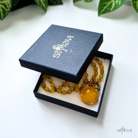 naszyjnik SUNRISE: agat, hematyt (54 cm)