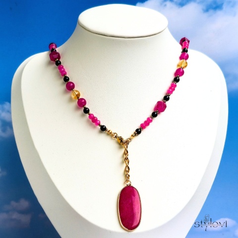 naszyjnik Vivid: turmalin, cytryn, agat, jadeit, hematyt