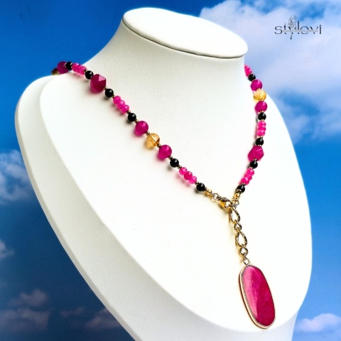 naszyjnik Vivid: turmalin, cytryn, agat, jadeit, hematyt