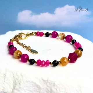 bransoletka Vivid: turmalin, cytryn, agat, jadeit, hematyt