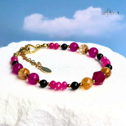 bransoletka Vivid: turmalin, cytryn, agat, jadeit, hematyt