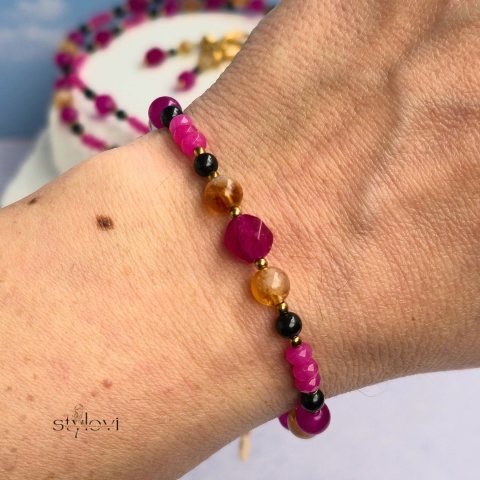 bransoletka Vivid: turmalin, cytryn, agat, jadeit, hematyt