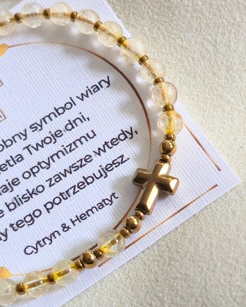 bransoletka RÓŻANIEC: cytryn, hematyt